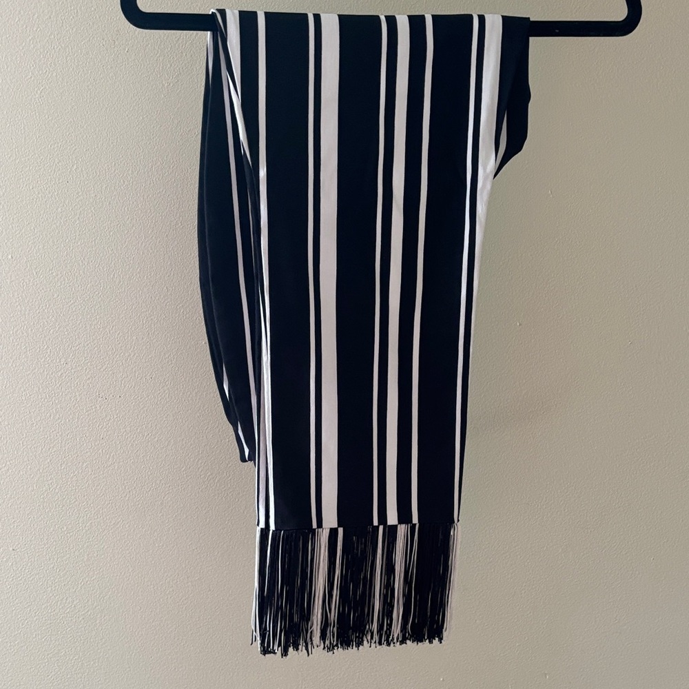 Macy's Black and White Striped Straight Leg Pants